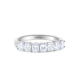 1.53 ctw Radiant Cut Diamond Engagement Ring set in 14k Gold - 7 Stone Diamond Ring